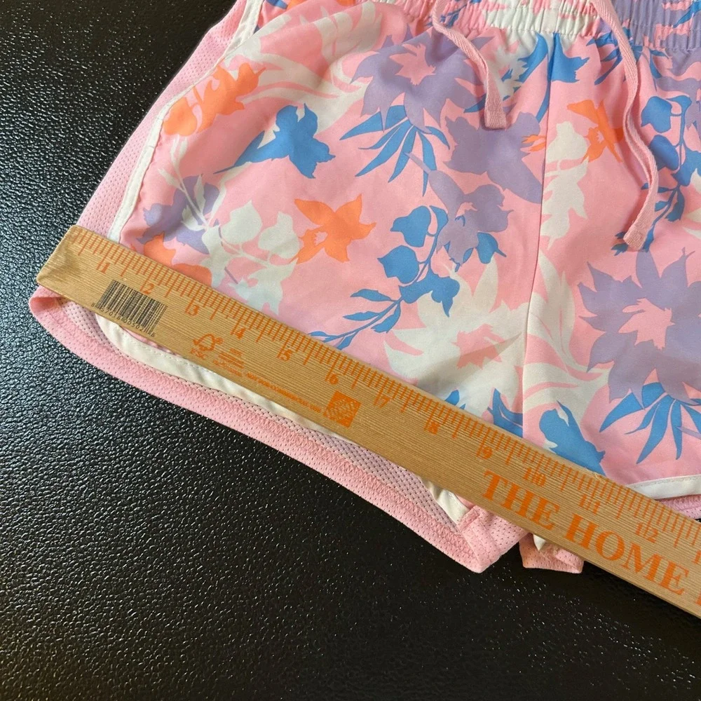 Champion Athletic Shorts Floral Print Drawstring Activewear Kids Girls Large 26